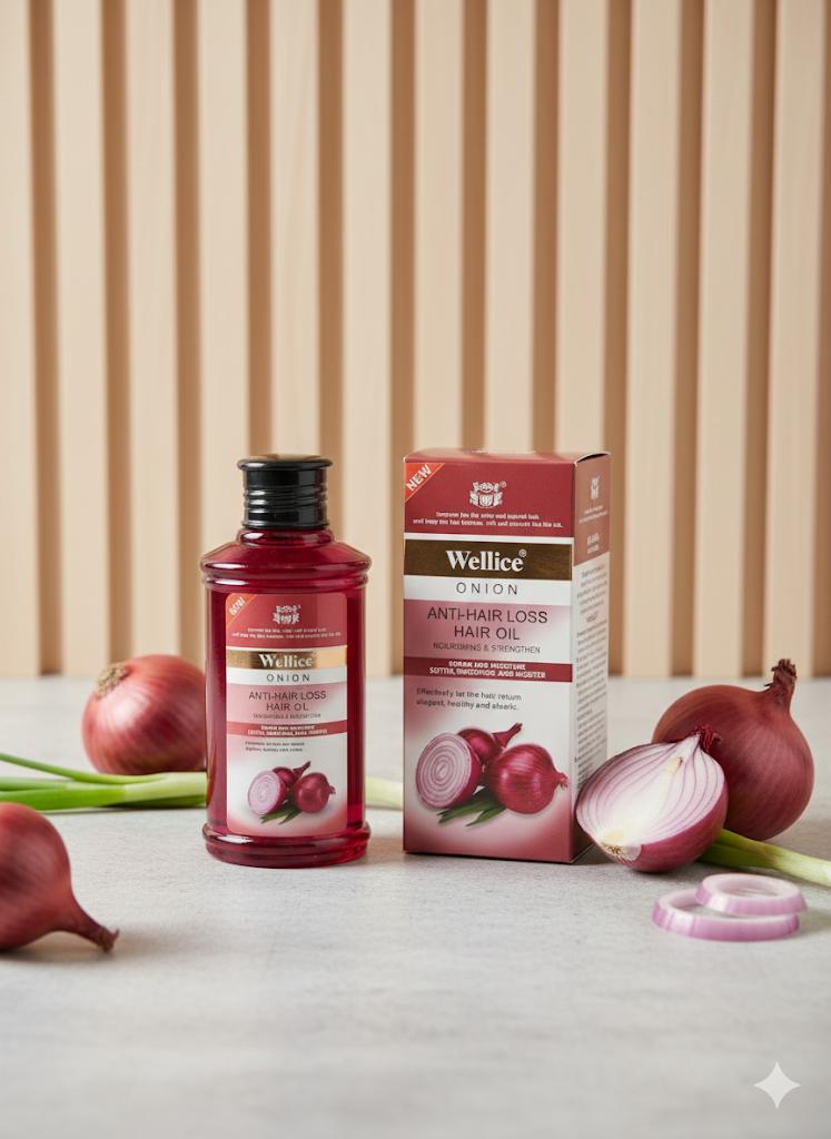 Wellice Onion Anti-Hair Loss Hair Oil | Nourishing & Strengthening for Softer, Healthier Hair