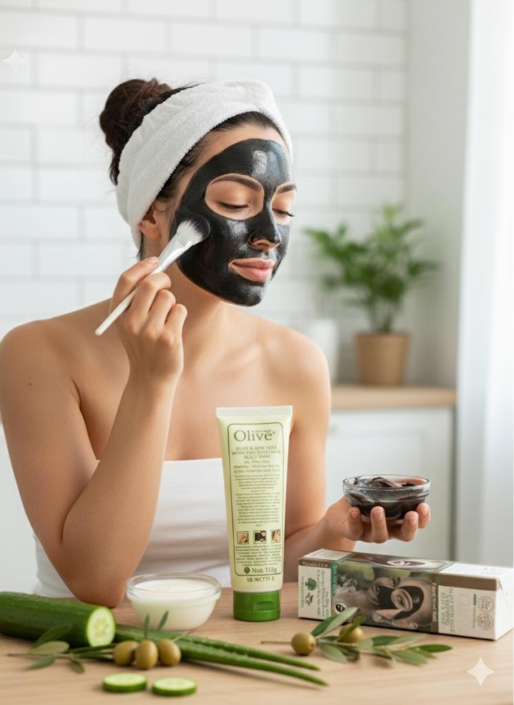 Olive with Milk Whitening Black Mask - Deep Cleansing & Glowing Skin - 120g