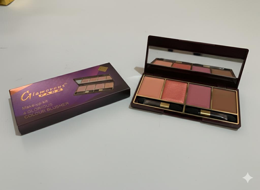 Glamorous Face 4-in-1 Blusher & Contour Palette – Glorious Colour Makeup Kit