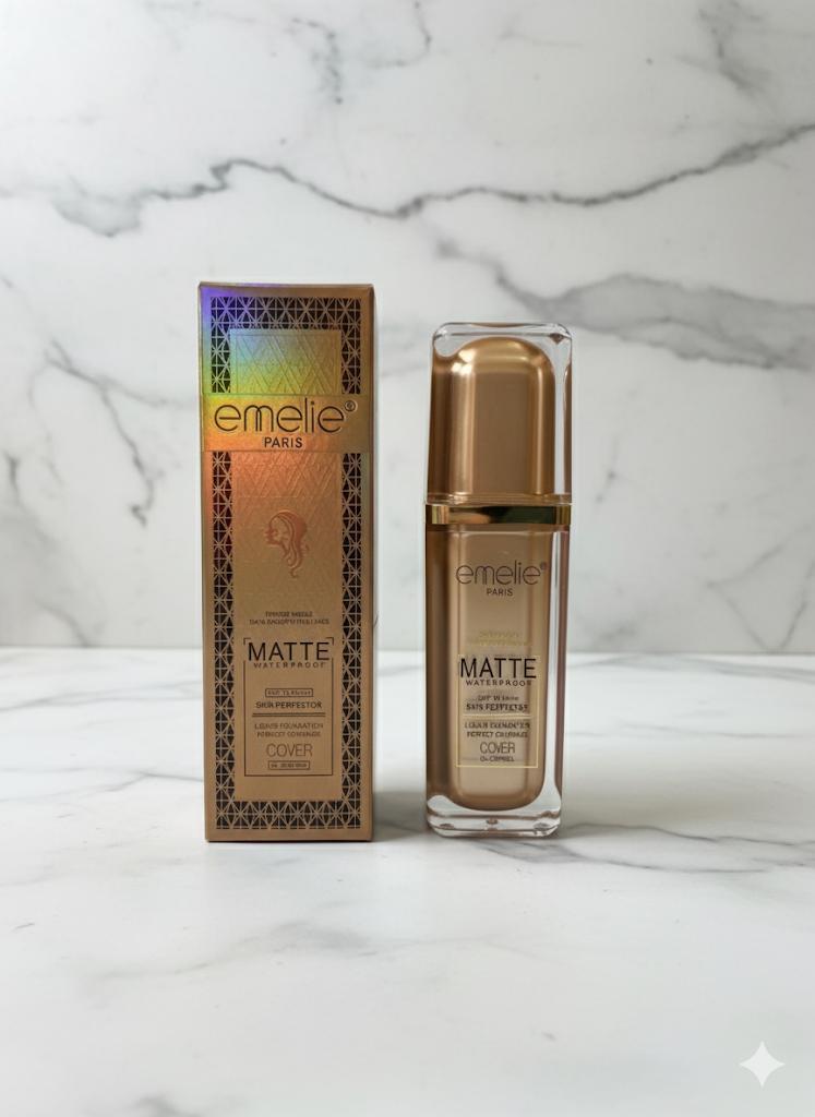 Emelie Paris Matte Waterproof Liquid Foundation - High Coverage