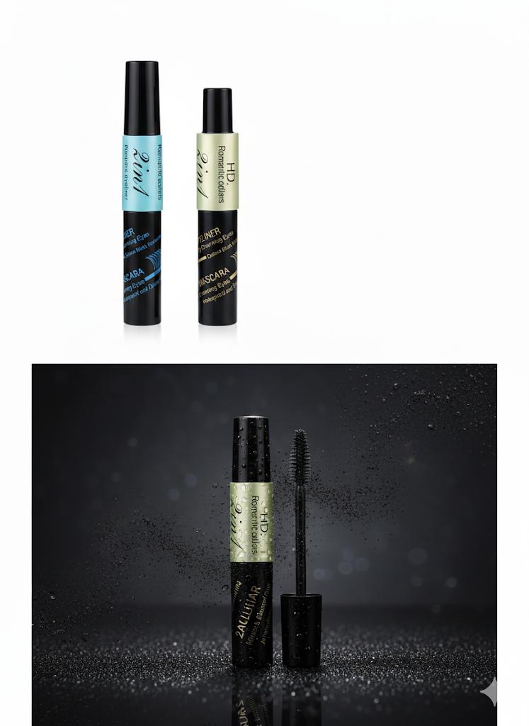 2-in-1 Eyeliner &amp; Mascara Pen - Waterproof Eye Makeup