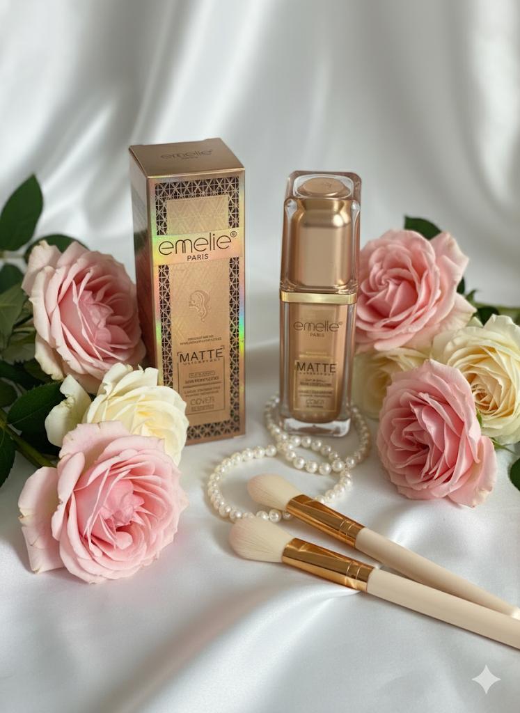 Emelie Paris Matte Waterproof Liquid Foundation - High Coverage