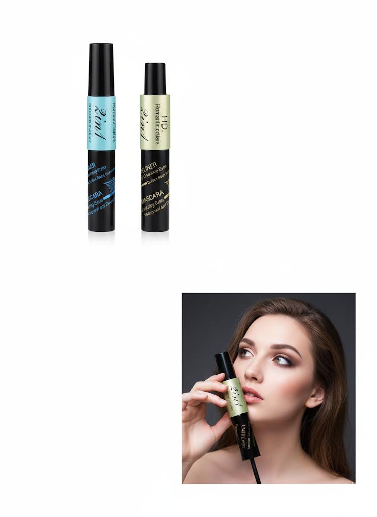 2-in-1 Eyeliner &amp; Mascara Pen - Waterproof Eye Makeup