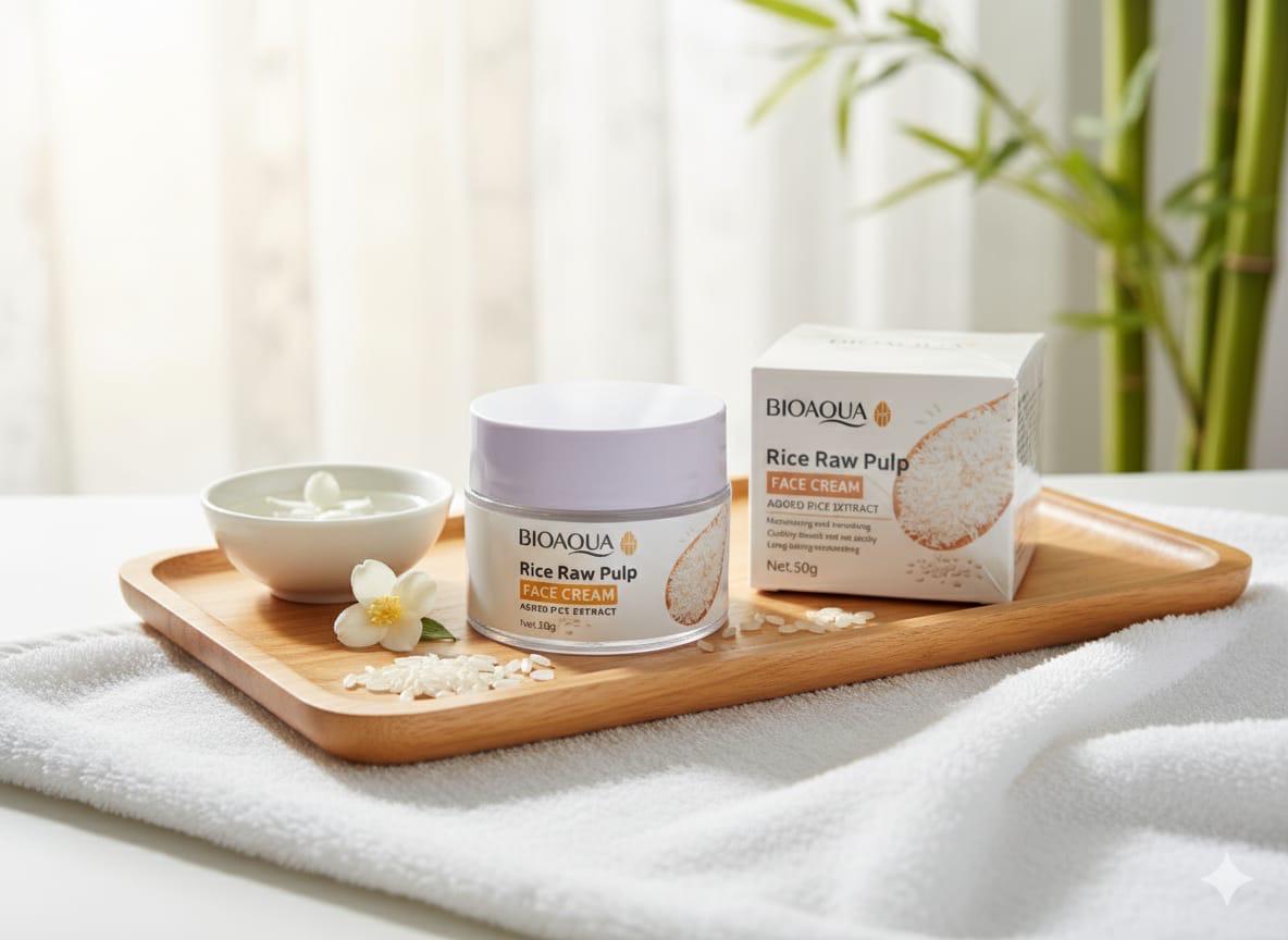 BIOAQUA Rice Face Cream - Deep Moisturizer for Bright &amp; Soft Skin (50g)