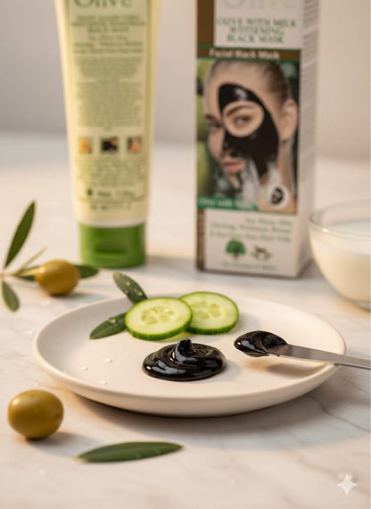 Olive with Milk Whitening Black Mask - Deep Cleansing &amp; Glowing Skin - 120g
