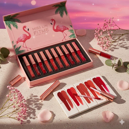 MISS LIN FITME 8-Piece Liquid Lip Gloss Set | Velvet-Matte &amp; Full-Coverage box