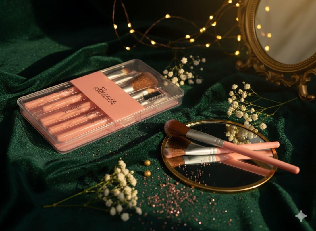 Face it&quot; Mini Makeup Brush Set - 5 Pcs Travel Kit with Case