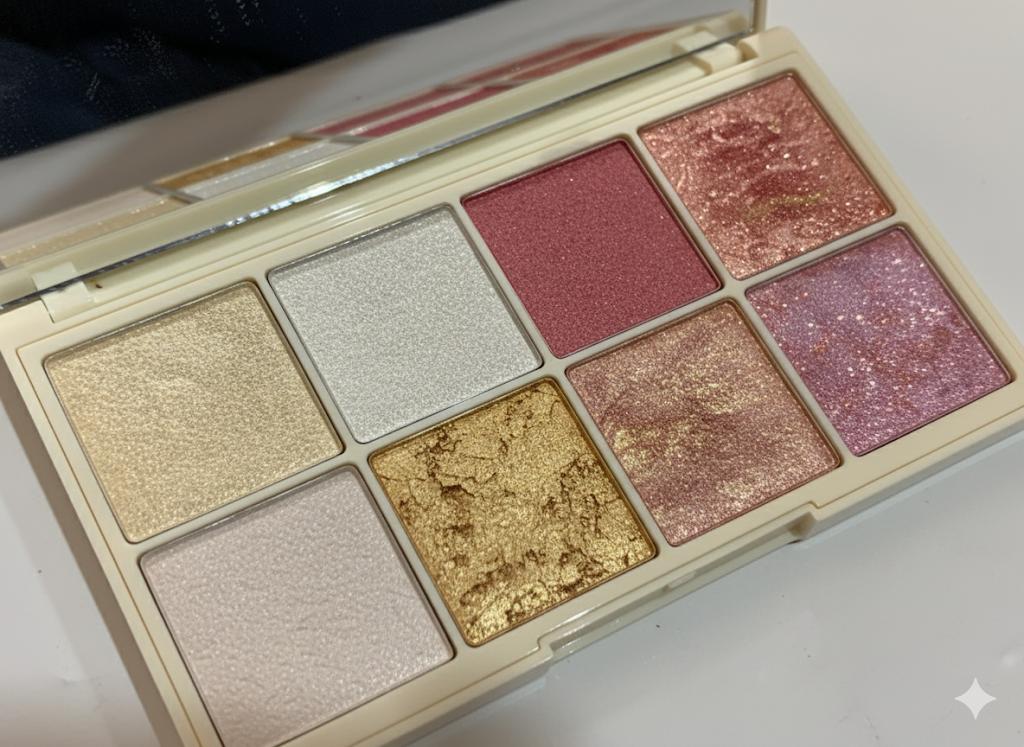 Glamorous Face Makeup Kit - 8-Color Highlighter &amp; Eyeshadow Palette