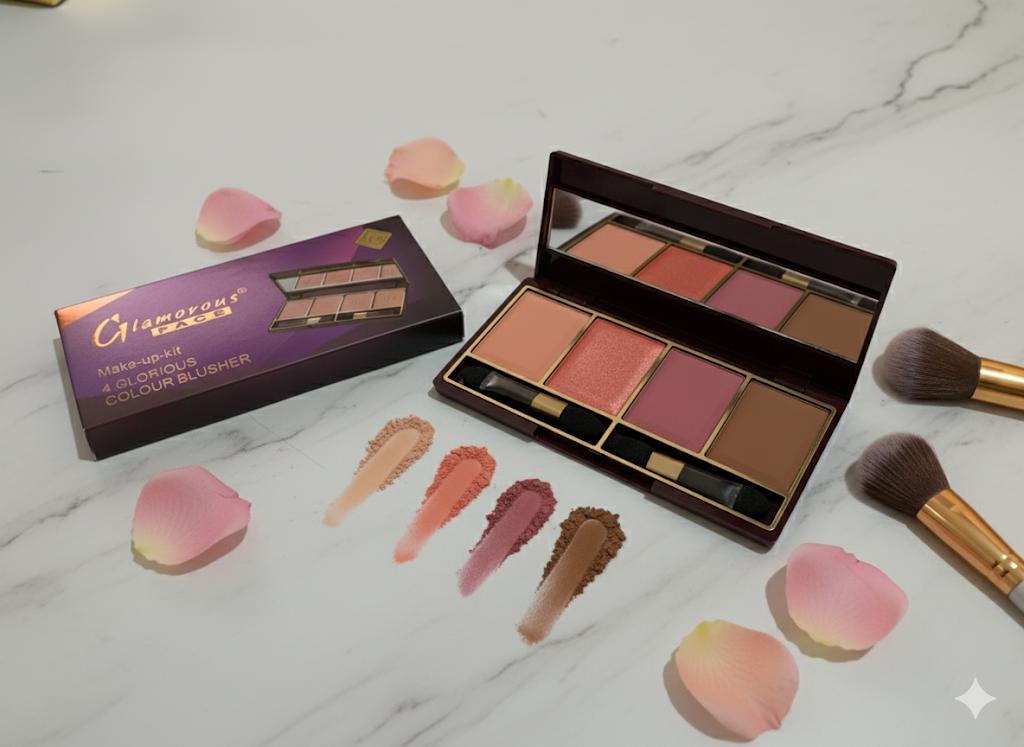 Glamorous Face 4-in-1 Blusher &amp; Contour Palette – Glorious Colour Makeup Kit