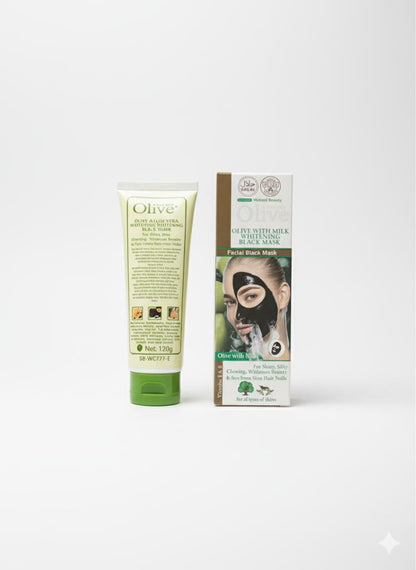Olive with Milk Whitening Black Mask - Deep Cleansing &amp; Glowing Skin - 120g