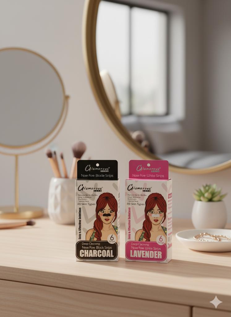 Glamorous Deep Cleansing Nose Pore Strips (6 Count) – Charcoal &amp; Lavender Options