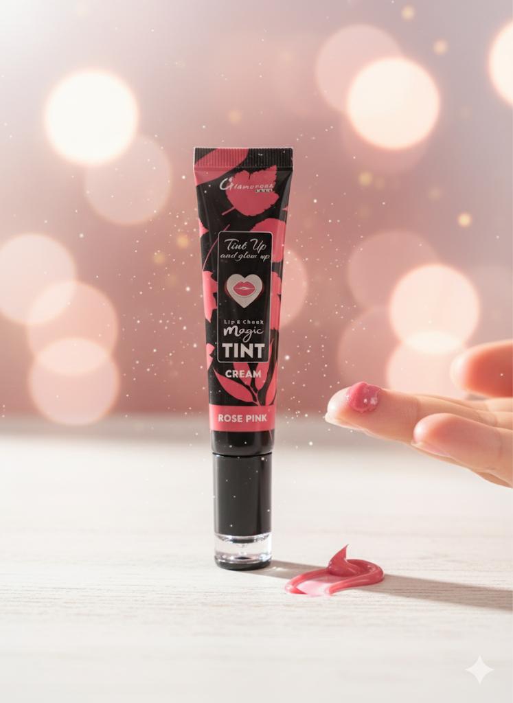Glamorous Lip &amp; Cheek Magic Tint Cream – Rose Pink | Multi-Use Glow Up Tint