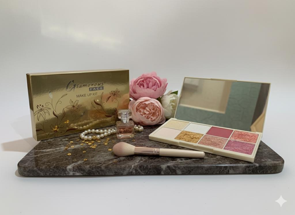 Glamorous Face Makeup Kit - 8-Color Highlighter &amp; Eyeshadow Palette