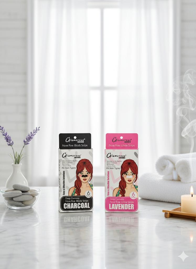 Glamorous Deep Cleansing Nose Pore Strips (6 Count) – Charcoal &amp; Lavender Options