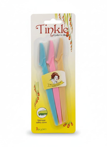 Tinkle Eyebrow &amp; Face Razor - 3 Pcs Set for Easy Hair Removal