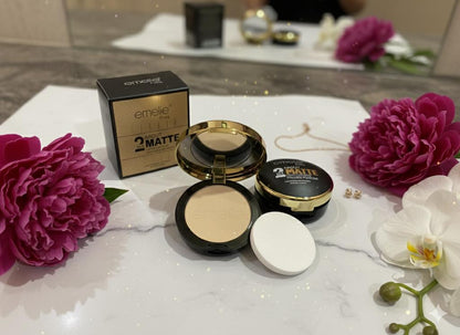 Emelie Paris Matte Maker 24 Compact Powder - Long-Wearing, Radiant Finish