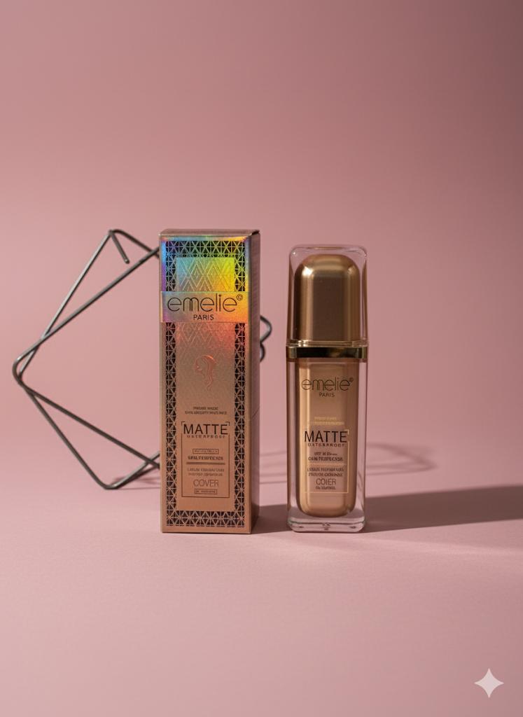 Emelie Paris Matte Waterproof Liquid Foundation - High Coverage
